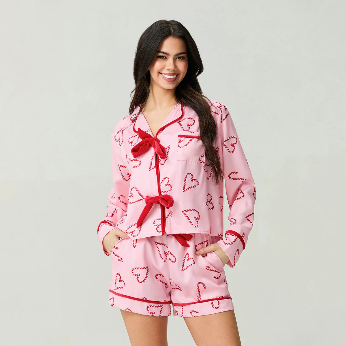 Chic Bow Stripe Loungewear Set™